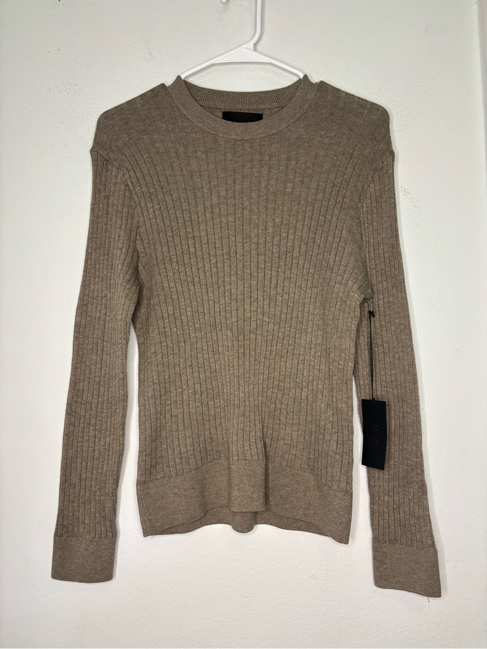 ABERCROMBIE & FITCH NWT TAN COTTON LONG SLEEVE CREW NECK SWEATER SZ XS